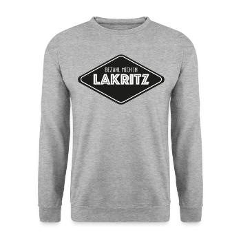 Liquorice Liquorice Licorice Salmiak Pastilles Saying - Unisex Sweatshirt - salt & pepper - Front - Alina (178cm) & Michal (187cm)