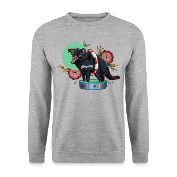 Tasmanischer Teufel - Unisex Pullover - Weißgrau meliert - Vorne - Alina (178cm) & Michal (187cm)