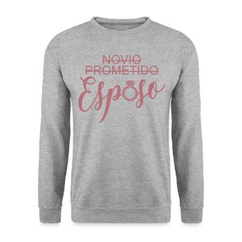 Esposo Husband To Be Groom Married Men Wedding - Unisex Sweatshirt - salt & pepper - Front - Alina (178cm) & Michal (187cm)