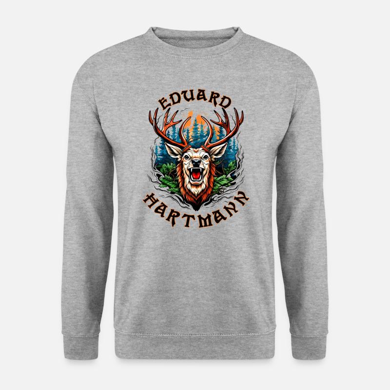 Eduard Hartmann Deer - Unisex Pullover - Weißgrau meliert