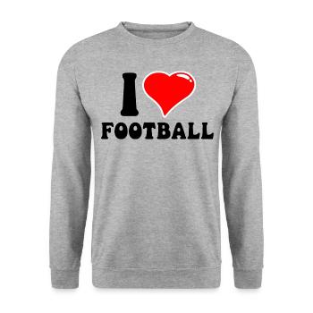 I love Football I ❤️ Football – American Football - Unisex Sweatshirt - salt & pepper - Front - Alina (178cm) & Michal (187cm)
