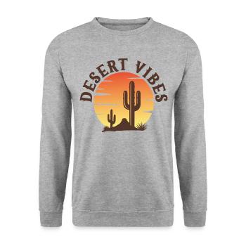 Ambiance du désert - Sweat-shirt Unisexe - gris chiné - Devant - Alina (178cm) & Michal (187cm)