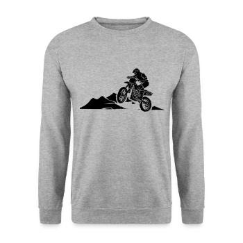 Motorbike motorcyclist - Unisex Sweatshirt - salt & pepper - Front - Alina (178cm) & Michal (187cm)