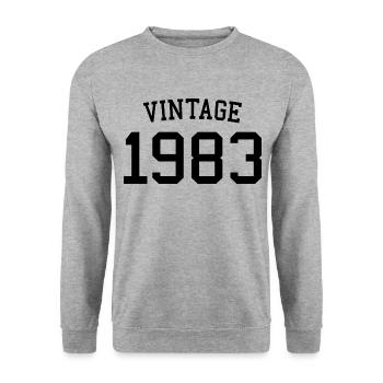 Millésime 1983 - 40 ans, cadeau 40e anniversaire - Sweat-shirt Unisexe - gris chiné - Devant - Alina (178cm) & Michal (187cm)