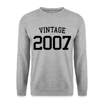 Millésime 2007 - 16 ans, 16ème anniversaire adolescents - Sweat-shirt Unisexe - gris chiné - Devant - Alina (178cm) & Michal (187cm)