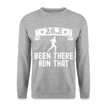 26.2 Been There Run That Marathon - Unisex Pullover - Weißgrau meliert - Vorne - Alina (178cm) & Michal (187cm)
