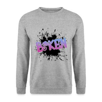Biken - Fahrrad - Biker - Geschenk - Unisex Pullover - Weißgrau meliert - Vorne - Alina (178cm) & Michal (187cm)