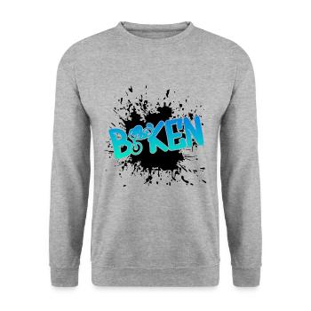 Biken - Fahrrad - Biker - Geschenk - Unisex Pullover - Weißgrau meliert - Vorne - Alina (178cm) & Michal (187cm)