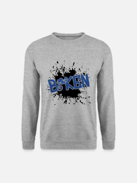 Biken Ebike Fahrrad - Unisex Pullover - Weißgrau meliert