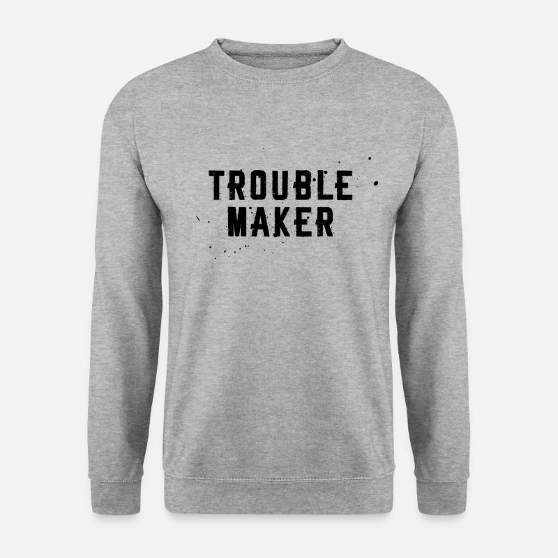 TROUBLE MAKER - Unisex Pullover - Weißgrau meliert