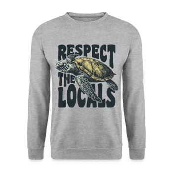 Respect the locals - Unisex Sweatshirt - salt & pepper - Front - Alina (178cm) & Michal (187cm)