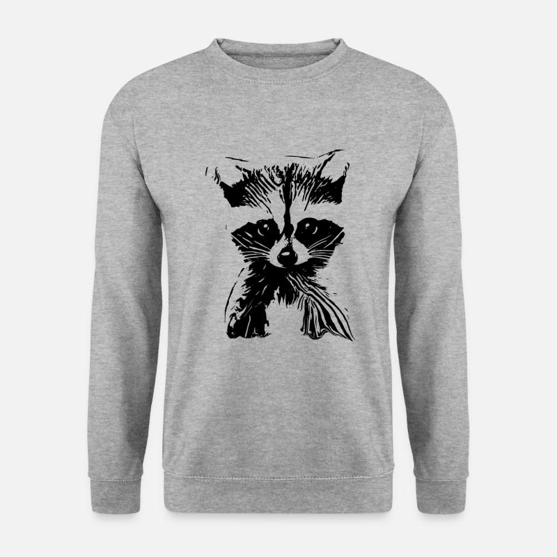 Waschbär - Unisex Pullover - Weißgrau meliert