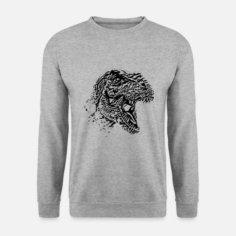 T-Rex - Unisex Pullover - Weißgrau meliert
