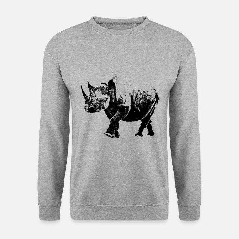 Nashorn - Unisex Pullover - Weißgrau meliert