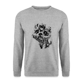 Yorkshire Terrier - Unisex Sweatshirt - salt & pepper - Front - Alina (178cm) & Michal (187cm)