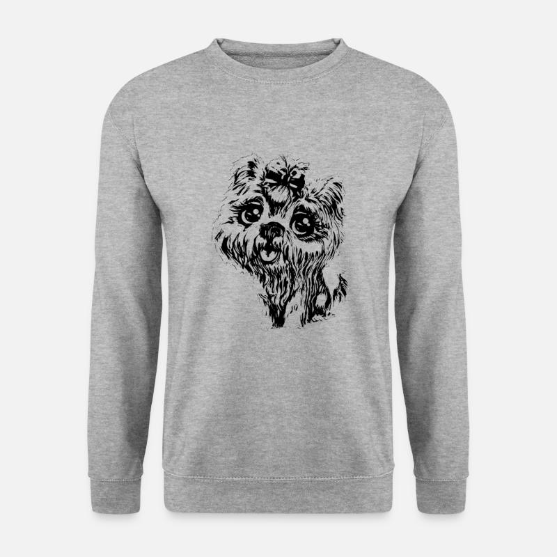 Yorkshire Terrier - Unisex Pullover - Weißgrau meliert