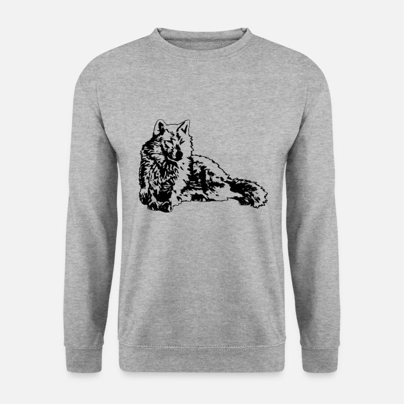 Wolf - Unisex Pullover - Weißgrau meliert