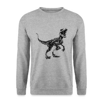 Velociraptor - Unisex Sweatshirt - salt & pepper - Front - Alina (178cm) & Michal (187cm)