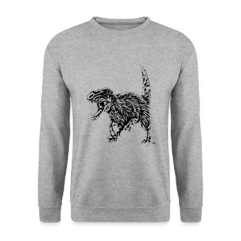 Dino - Sweat-shirt Unisexe - gris chiné - Devant - Alina (178cm) & Michal (187cm)