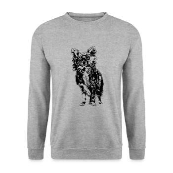 Chihuahua - Unisex Sweatshirt - salt & pepper - Front - Alina (178cm) & Michal (187cm)
