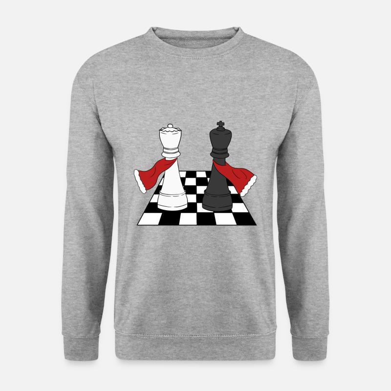 Schach - Unisex Pullover - Weißgrau meliert