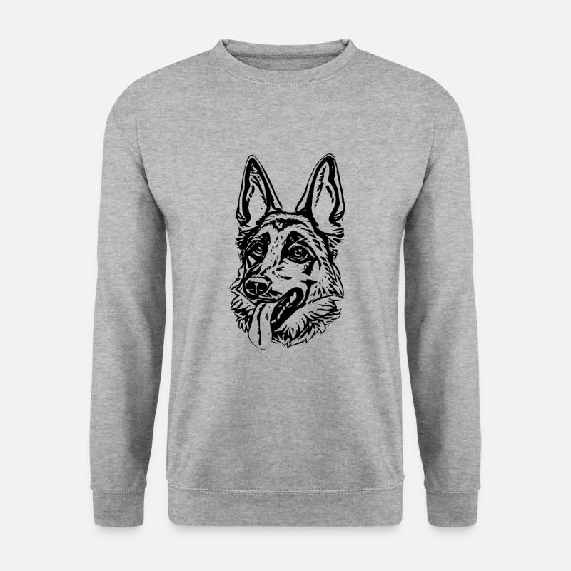 Schäferhund - Unisex Pullover - Weißgrau meliert