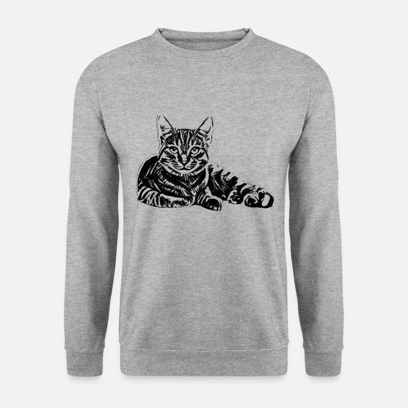 cat - Unisex Sweatshirt - salt & pepper