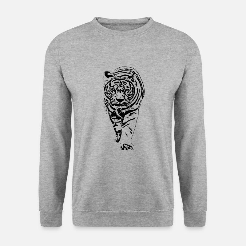Tiger - Unisex Pullover - Weißgrau meliert