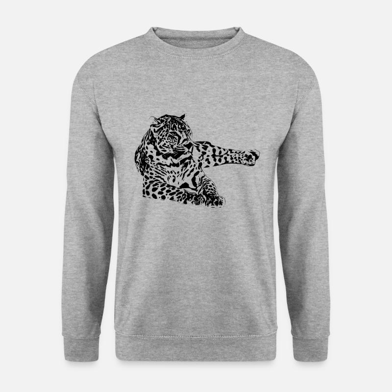 Leopard - Unisex Pullover - Weißgrau meliert