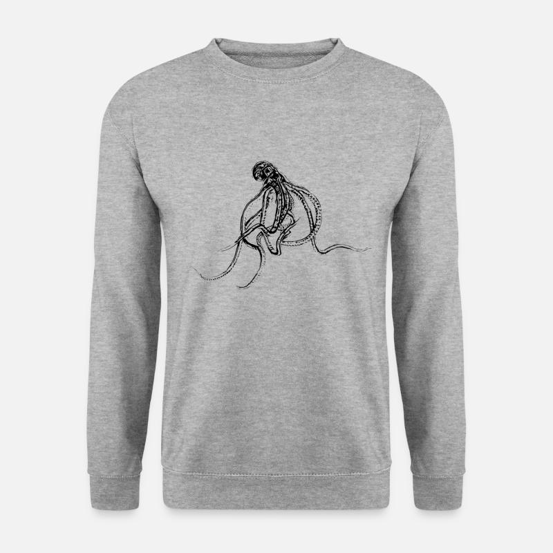 Octopus - Unisex Pullover - Weißgrau meliert