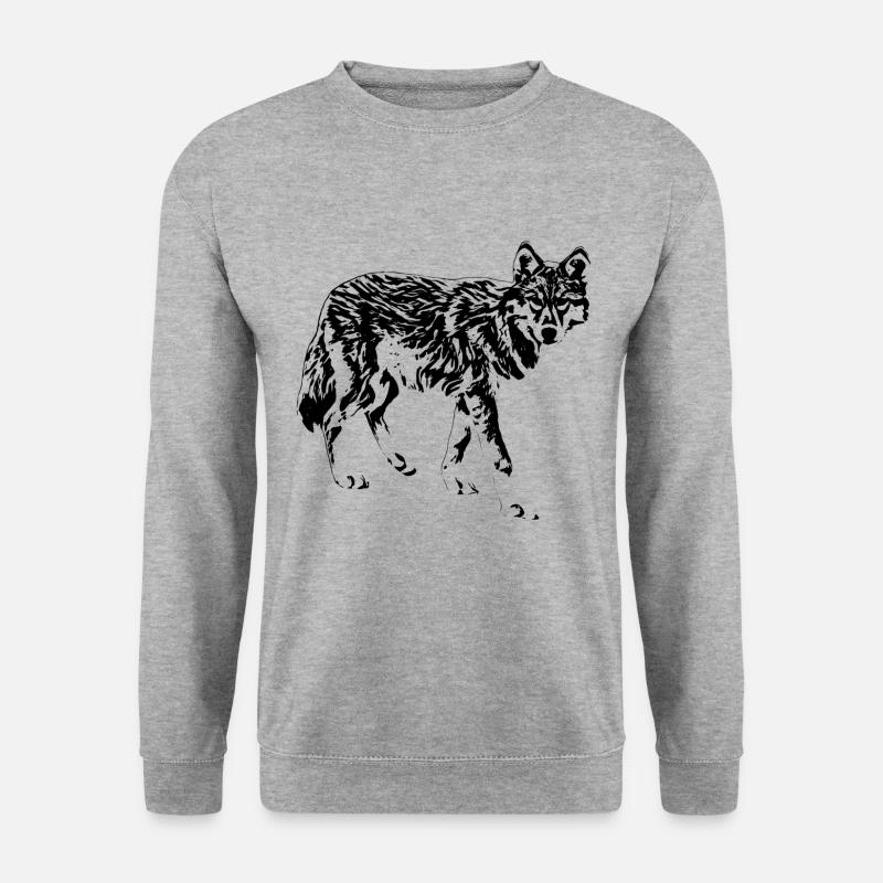 Wolf - Unisex Pullover - Weißgrau meliert