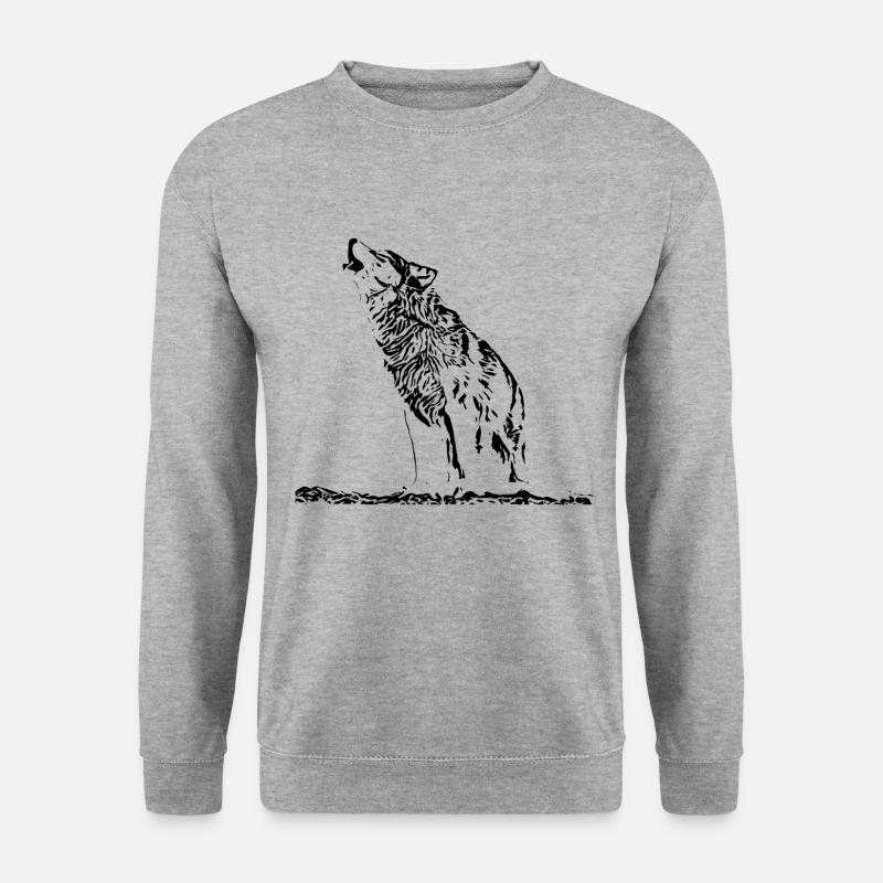 Wolf - Unisex Pullover - Weißgrau meliert