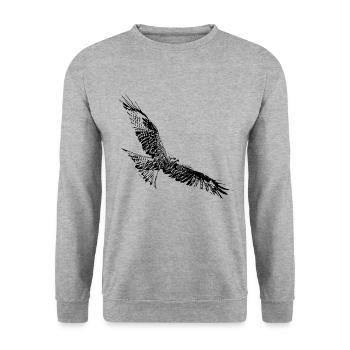 faucon - Sweat-shirt Unisexe - gris chiné - Devant - Alina (178cm) & Michal (187cm)