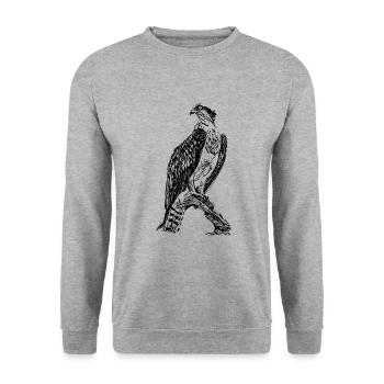 faucon - Sweat-shirt Unisexe - gris chiné - Devant - Alina (178cm) & Michal (187cm)