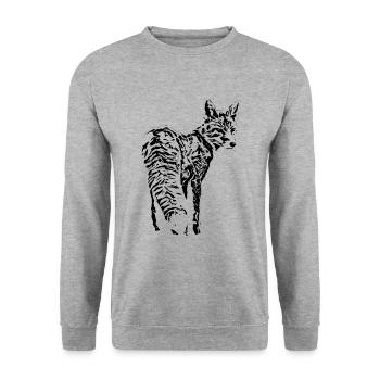 Fox - Unisex Sweatshirt - salt & pepper - Front - Alina (178cm) & Michal (187cm)