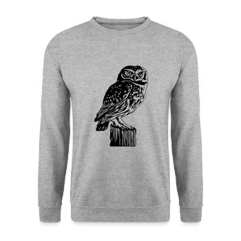 hibou - Sweat-shirt Unisexe - gris chiné - Devant - Alina (178cm) & Michal (187cm)