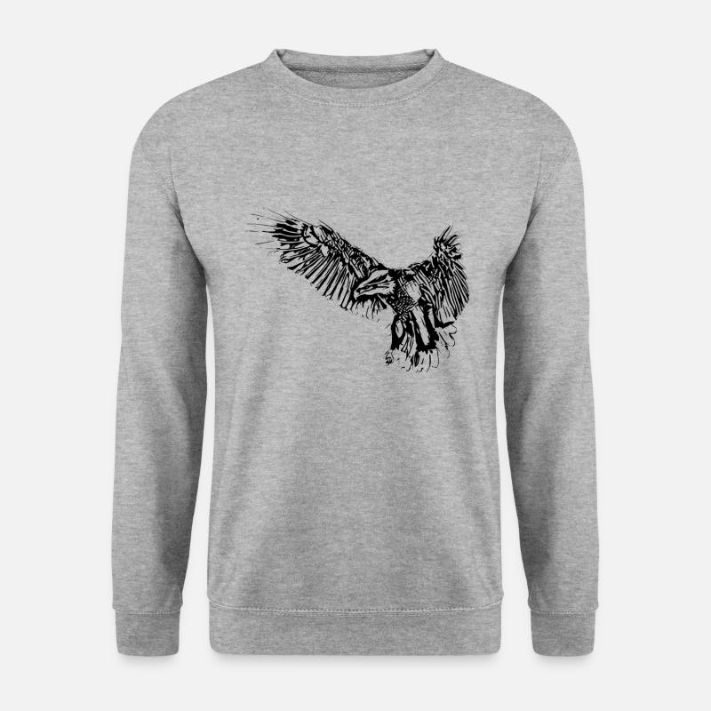 Adler - Unisex Pullover - Weißgrau meliert