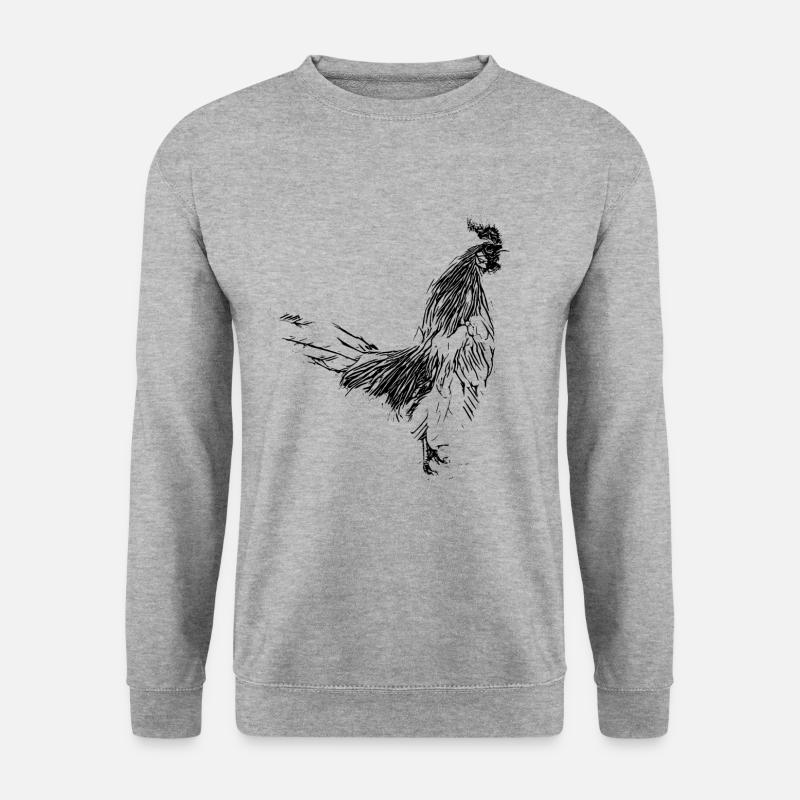 Hahn - Unisex Pullover - Weißgrau meliert