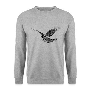 faucon - Sweat-shirt Unisexe - gris chiné - Devant - Alina (178cm) & Michal (187cm)