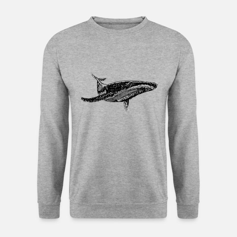 Wal - Unisex Pullover - Weißgrau meliert