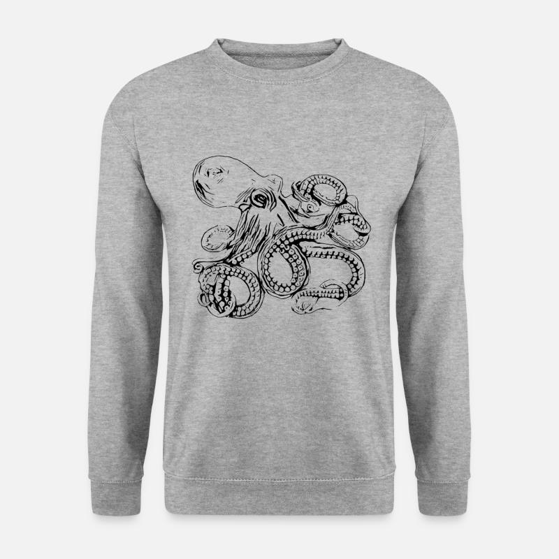 Kraken - Unisex Pullover - Weißgrau meliert
