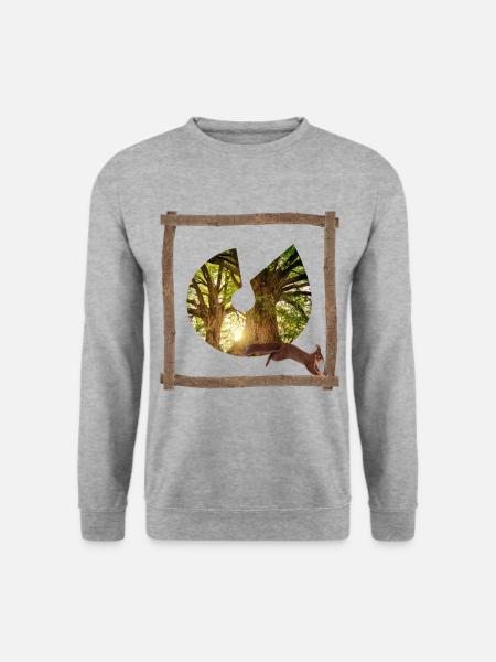 forest with squirrel u - Unisex Sweatshirt - salt & pepper