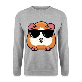 Guinea Pig Graphic Guinea Pig Owner Pet Cavy Anima - Unisex Pullover - Weißgrau meliert - Vorne - Alina (178cm) & Michal (187cm)