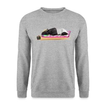 Tapir - Unisex Pullover - Weißgrau meliert - Vorne - Alina (178cm) & Michal (187cm)