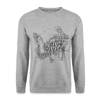 Scuba Taucher Scuba Diver Damen Scuba Tauchen - Unisex Pullover - Weißgrau meliert - Vorne - Alina (178cm) & Michal (187cm)