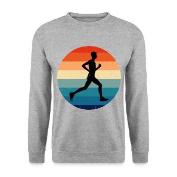 Running Running Race Fitness Cross Country Runnin - Unisex Sweatshirt - salt & pepper - Front - Alina (178cm) & Michal (187cm)