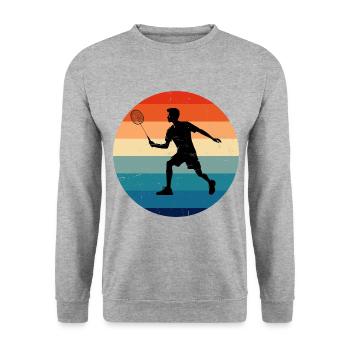 Joueurs de squash de badminton masculins badminton femmes - Sweat-shirt Unisexe - gris chiné - Devant - Alina (178cm) & Michal (187cm)