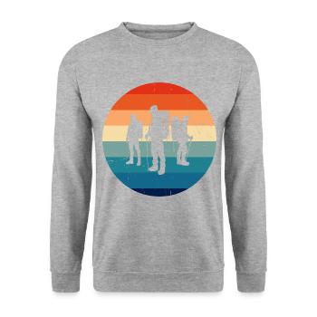 Escalade Bloc Grimpeurs Femmes - Sweat-shirt Unisexe - gris chiné - Devant - Alina (178cm) & Michal (187cm)