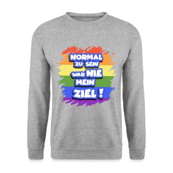gay regenbogen fahne flagge schwulen t-shirt pride - Unisex Pullover - Weißgrau meliert - Vorne - Alina (178cm) & Michal (187cm)