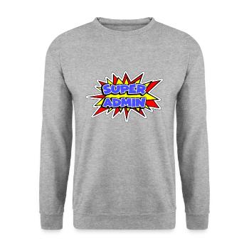 Superadmin best super admin on the world t-shirt - Unisex Sweatshirt - salt & pepper - Front - Alina (178cm) & Michal (187cm)